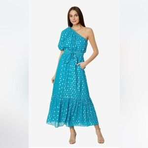 Lilly Pulitzer Zelalynn One Shoulder Dress Blue Rhapsody NWT Size 14